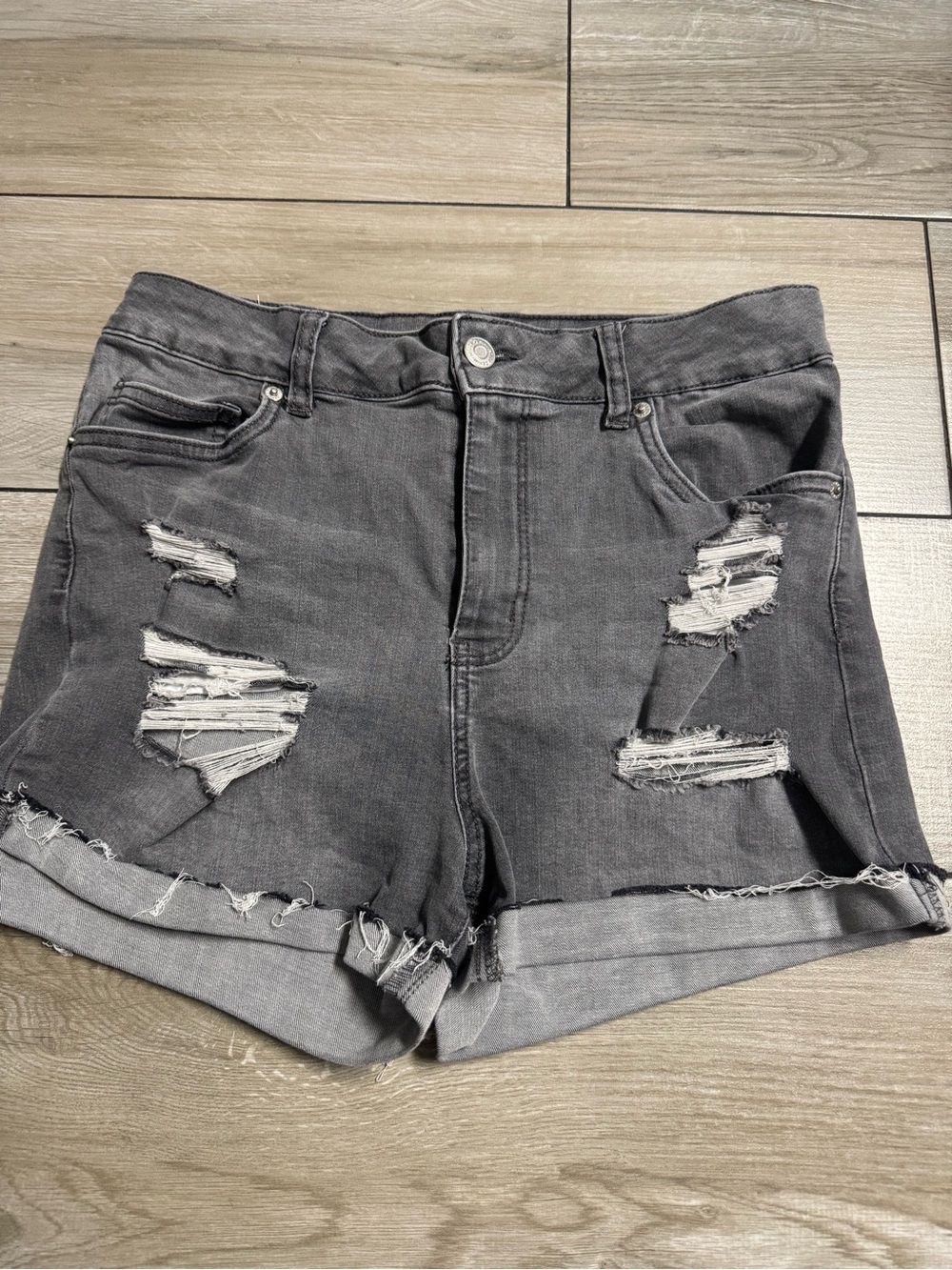 Women's Gray Distressed Denim Shorts size 7